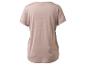 Beige sporttop met korte mouwen en een klein zakje met rits aan de zijkant.