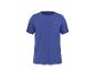 Blauw sport-T-shirt met korte mouwen en ronde hals.