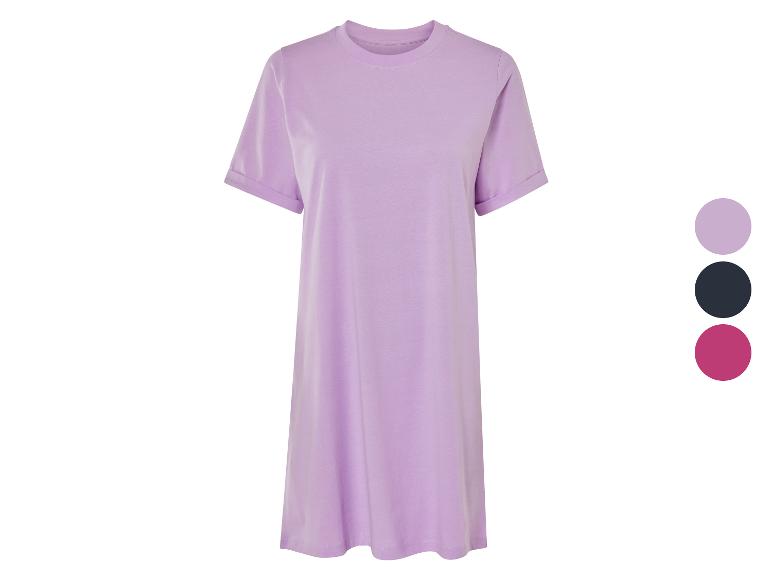 Lila t-shirt jurk en andere kleuren.