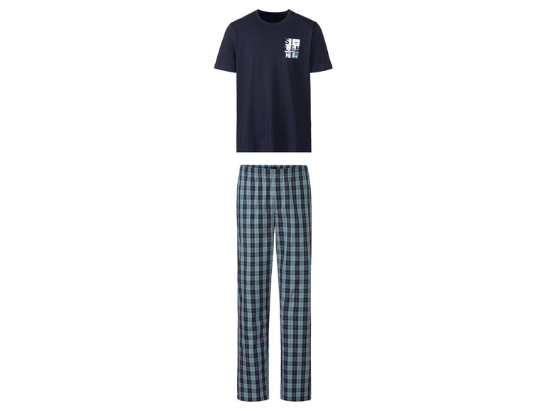 Heren pyjama (XL (56-58), Donkerblauw)