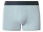Lichtblauwe boxershorts met donkerblauwe tailleband.