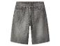 Grijze denim shorts met zakken en riemlussen