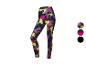 Sportieve leggings met een marmeren print in felle kleuren.