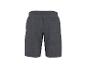 Donkergrijze sweatshorts met achterzak, achteraanzicht.
