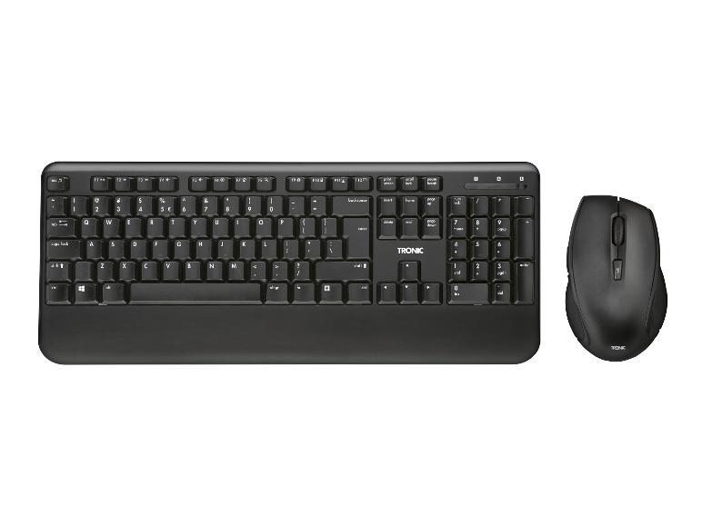 Tronic draadloos toetsenbord en muis set, zwart.