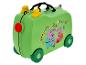 Groene kinderkoffer met Peppa Pig familieafbeelding en tekst 'Together Family Play'.