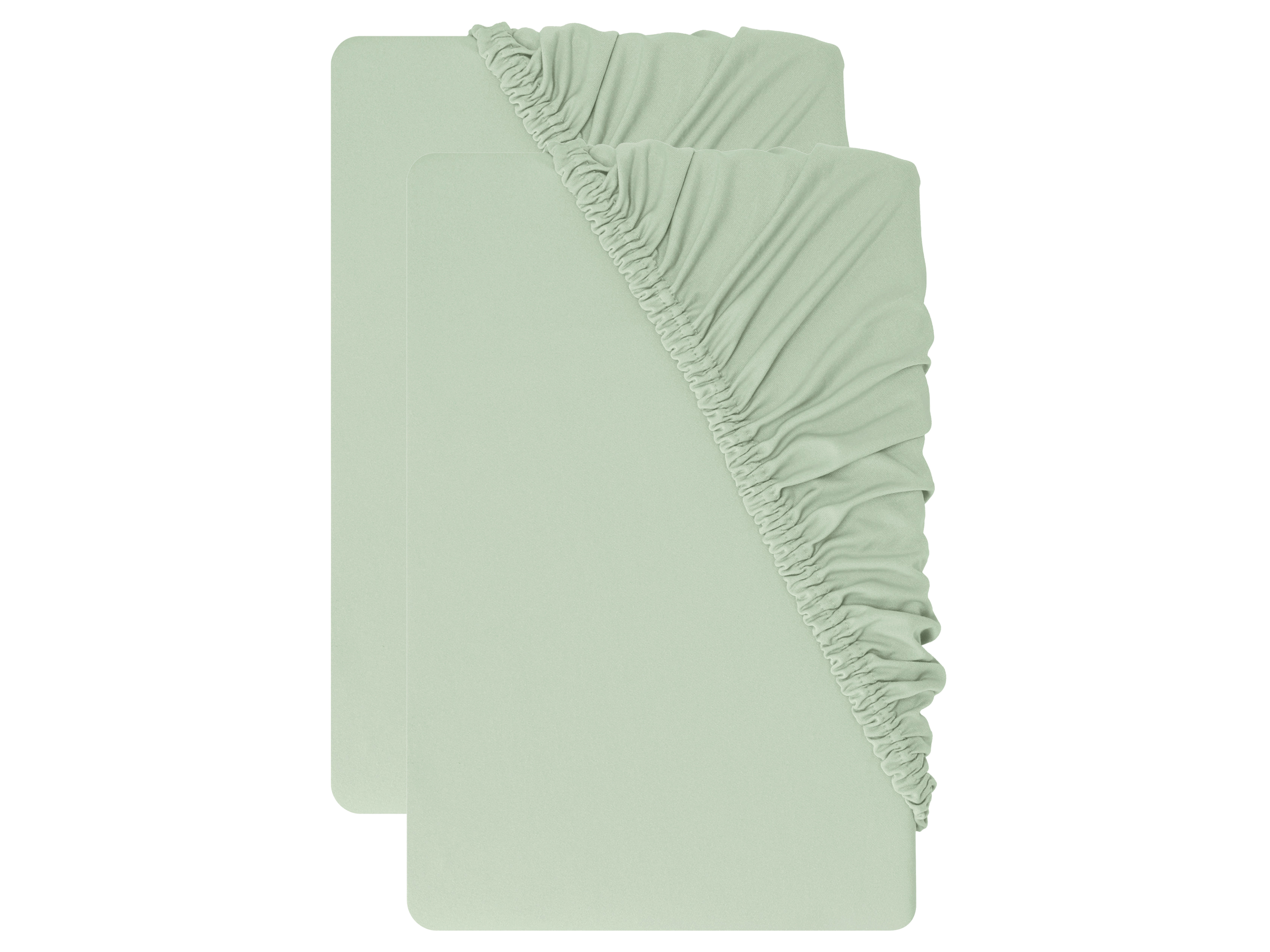 LIVARNO Set van 2 jersey hoeslakens 90-100 x 200 cm (Groen)