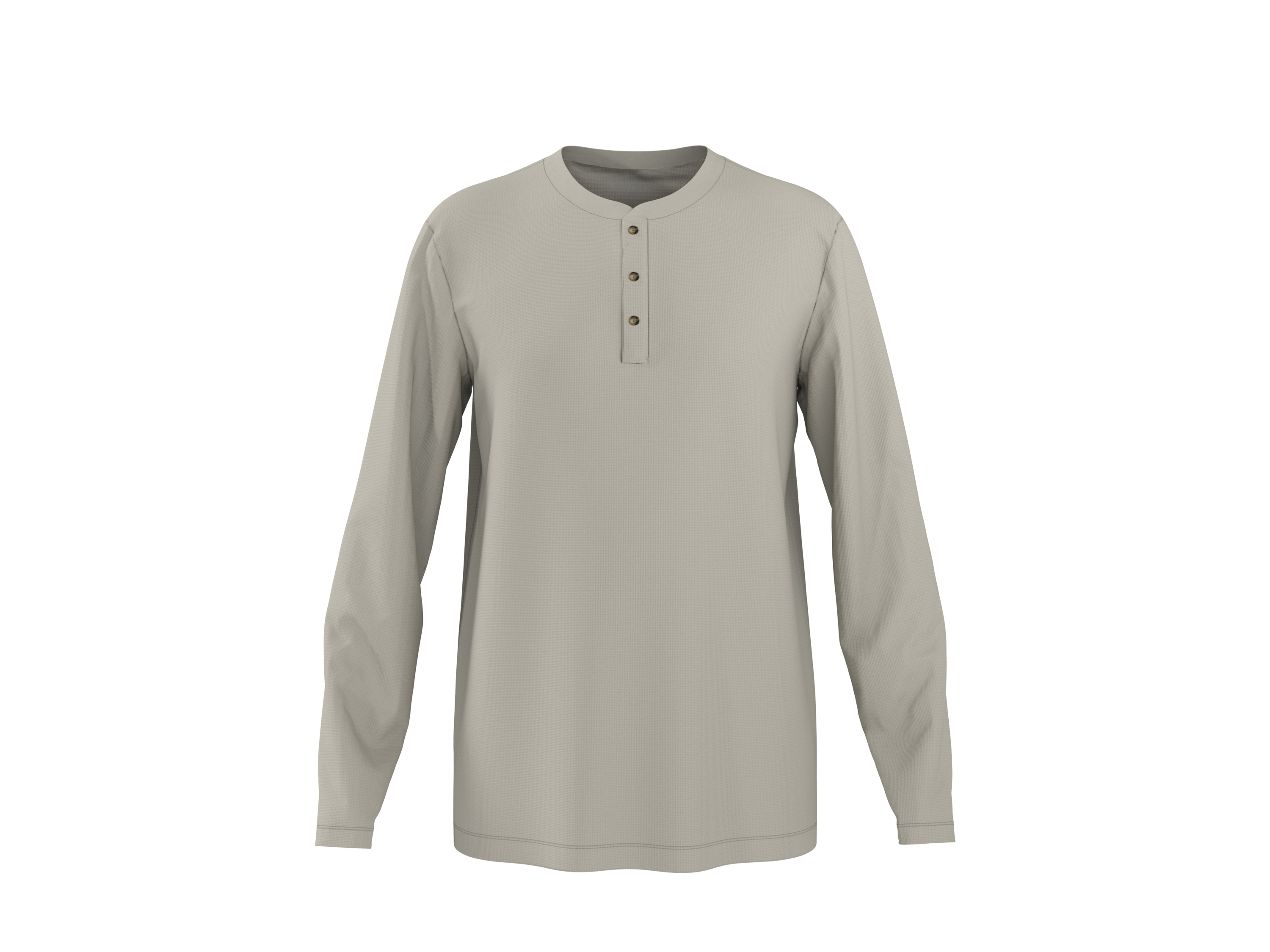 ESMARA MEN Heren longsleeve, met wafelstructuur (Beige, S)