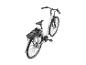 Witte elektrische fiets met bagagedrager en display op het stuur.
