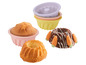 Geglazuurde cake, carrot cake en silicone bakvormen