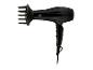 Zwarte föhn met diffuseropzetstuk.