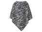 Een zwarte en witte zebraprint poncho.