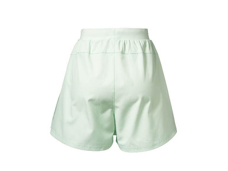Lichtgroene sportshorts voor dames, achteraanzicht