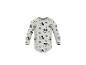 Babyromper met lange mouwen met cartoonfiguur en stippenpatroon.
