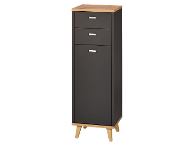 LIVARNO® Smalle badkamerkast met 1 deur en 2 lades »Corfu«, antraciet
