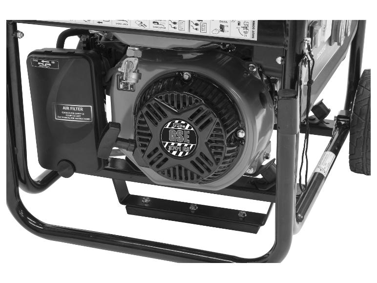 Güde GSE 3701 RS benzinegenerator met motorgedrag.