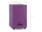 Paarse cajon van 22,5 cm x 23,5 cm x 36 cm met het X-DRUM logo.