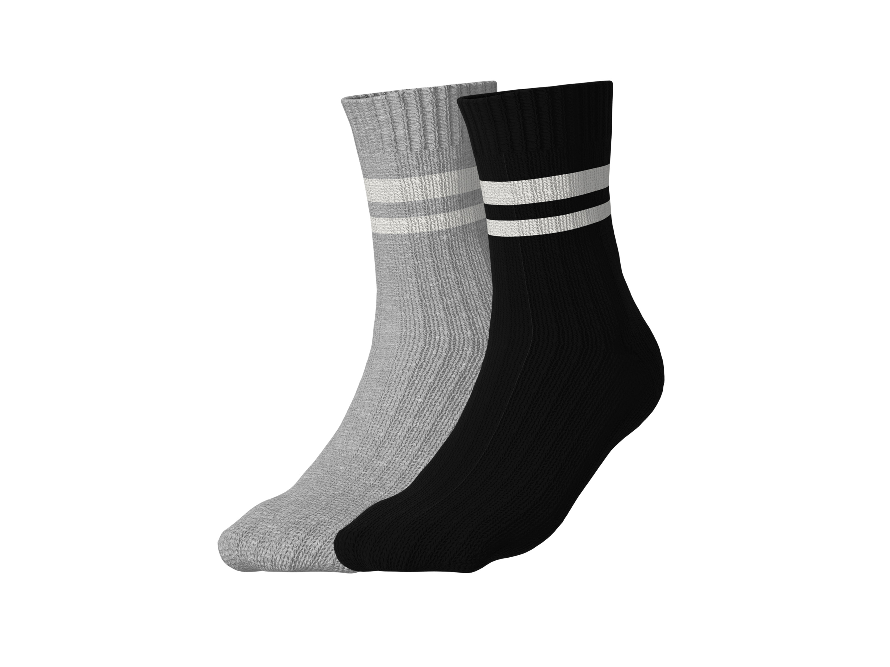 ESMARA KIDS Kindersokken, thermosokken, 2 paar (Grijs/zwart, 35-38)
