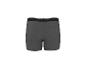 Donkergrijze herenboxershort met zwarte tailleband en witte strepen, achteraanzicht.