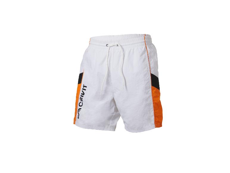 Witte Crivit herenshorts met oranje en zwarte details