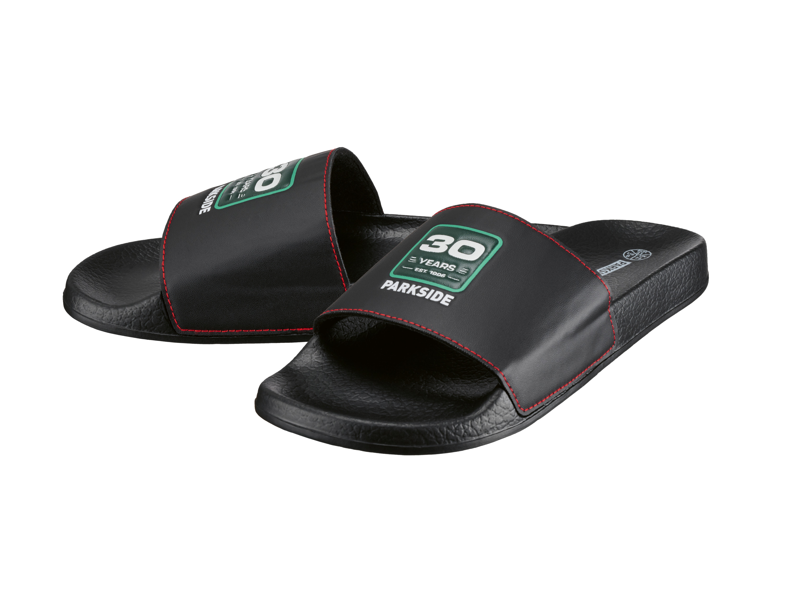 PARKSIDE Heren badslippers, Fan Edition (Zwart, 41)