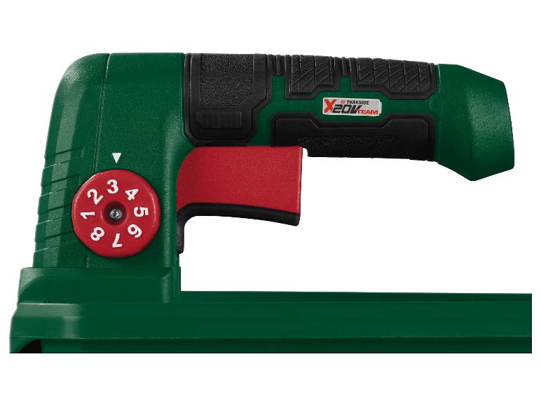 PARKSIDE X 20V TEAM draadloze tacker met rode instelknop