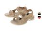 Beige sandalen met gespen, gekartelde zool.