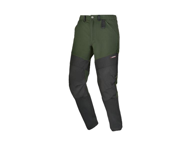 Parkside broek, donkergroen met zwarte details.