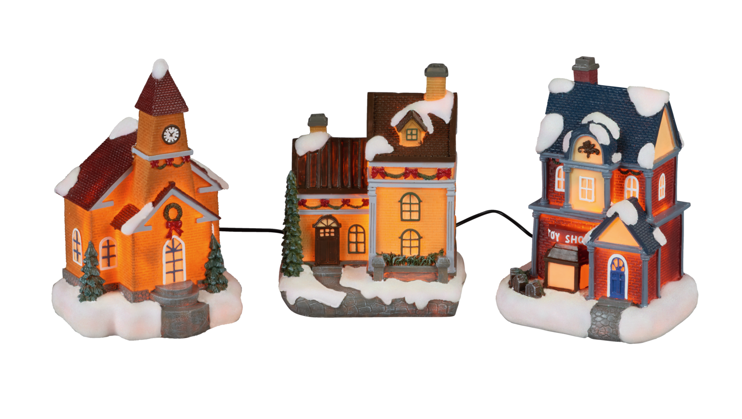 LIVARNO Kerststraat met verlichting (3 huizen)