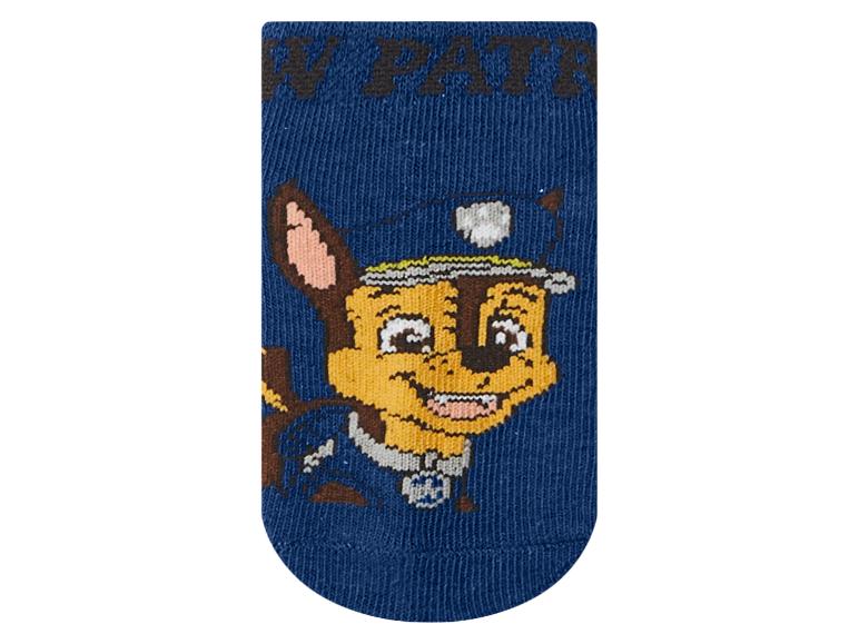 Blauwe sok met cartoon politiehond motief.