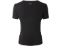 Zwart dames T-shirt met korte mouwen en logo op de rug.