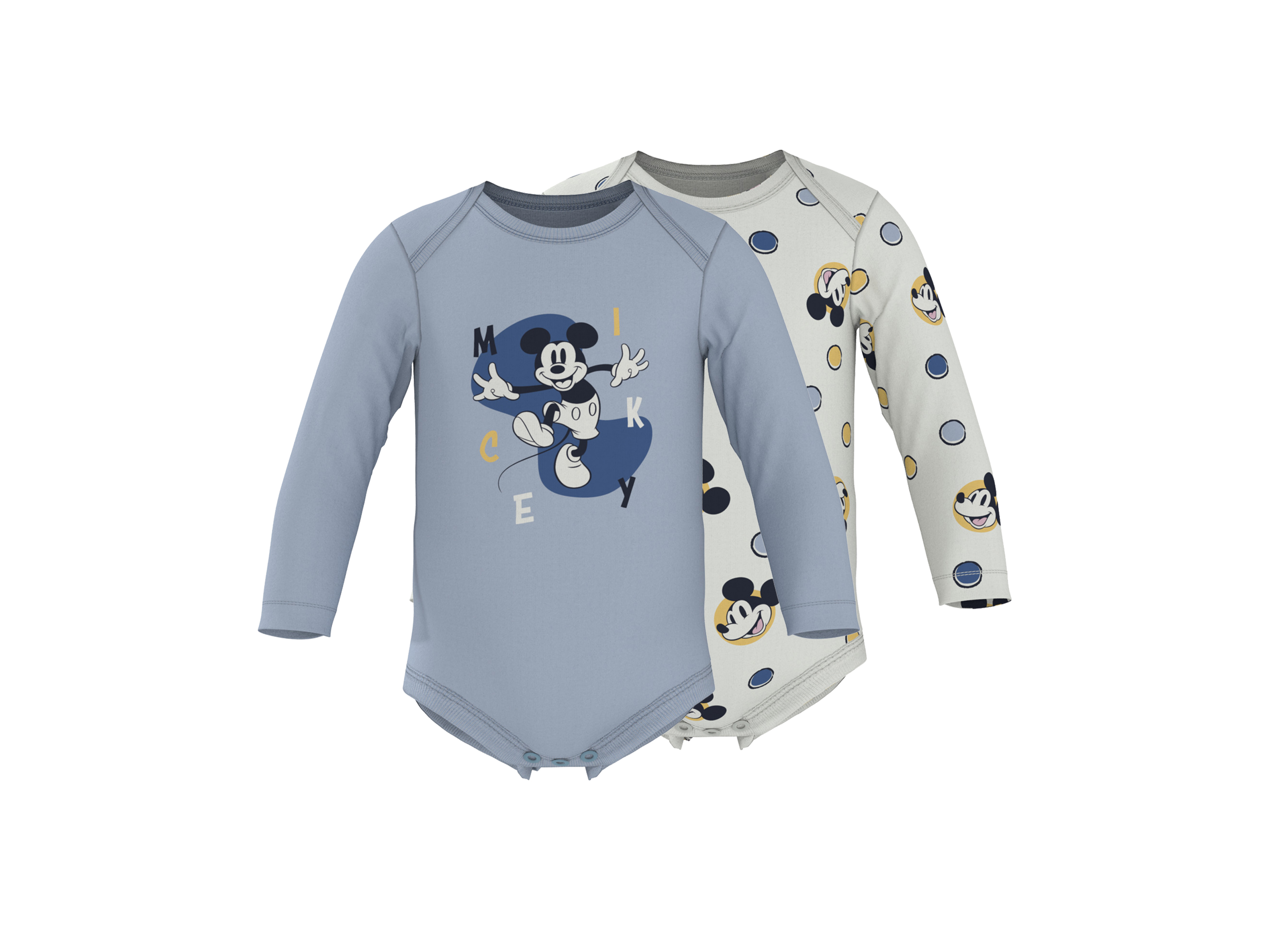 LUPILU Set van 2 baby rompers (Blauw/wit, 50/56)