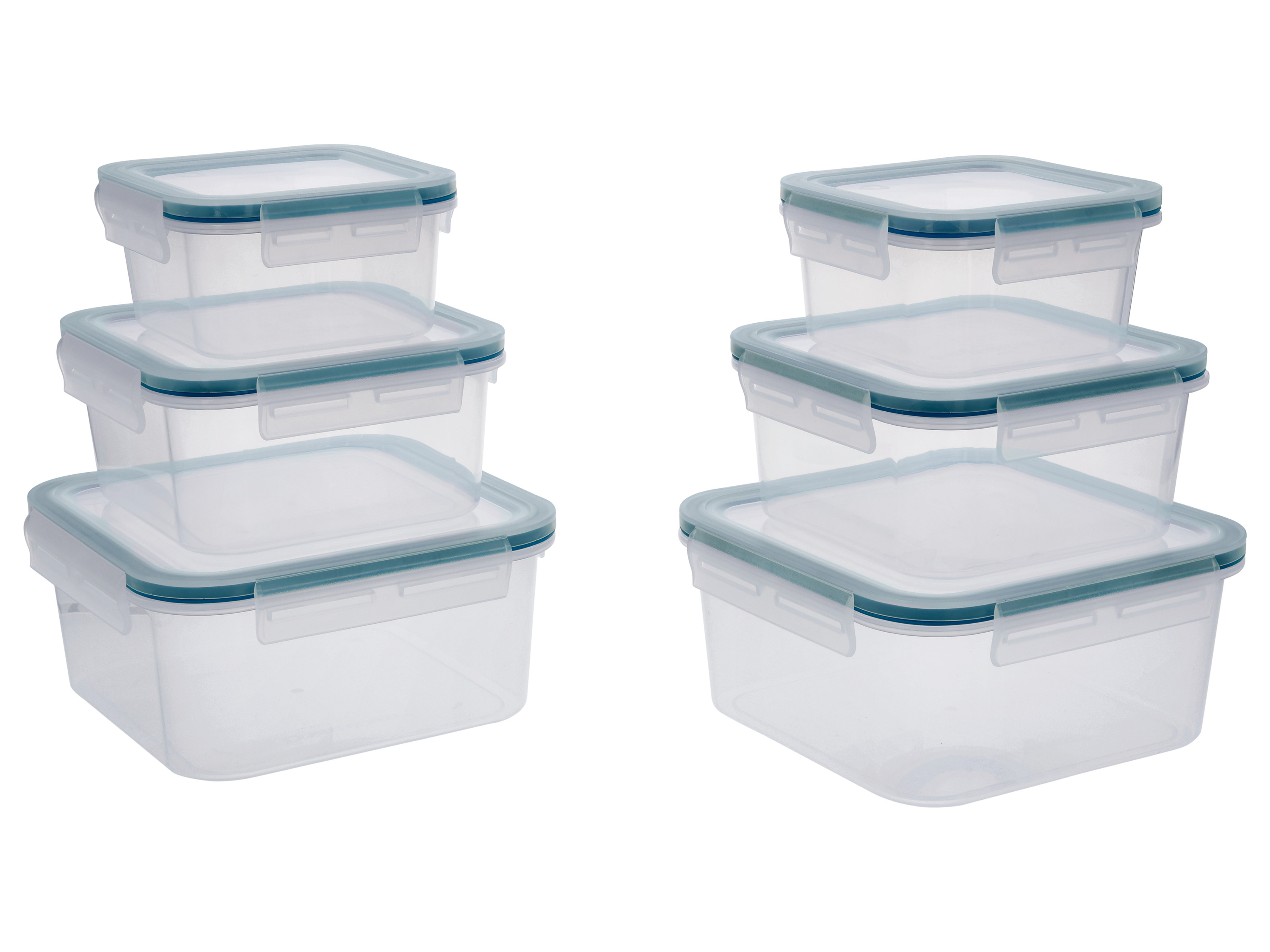 SILVERCREST Set van 6 vershoudbakjes (Vierkant)