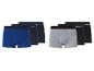Herenboxershorts in blauw, marineblauw, grijs en zwart, gerangschikt in twee sets van drie