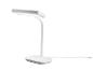 Witte LED-bureaulamp met flexibele hals en rechthoekige lichtkop