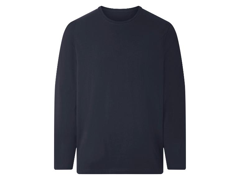Donkerblauw heren T-shirt met lange mouwen