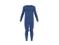 Marineblauw thermisch ondergoedset voor heren, bestaande uit een shirt met lange mouwen en een broek.