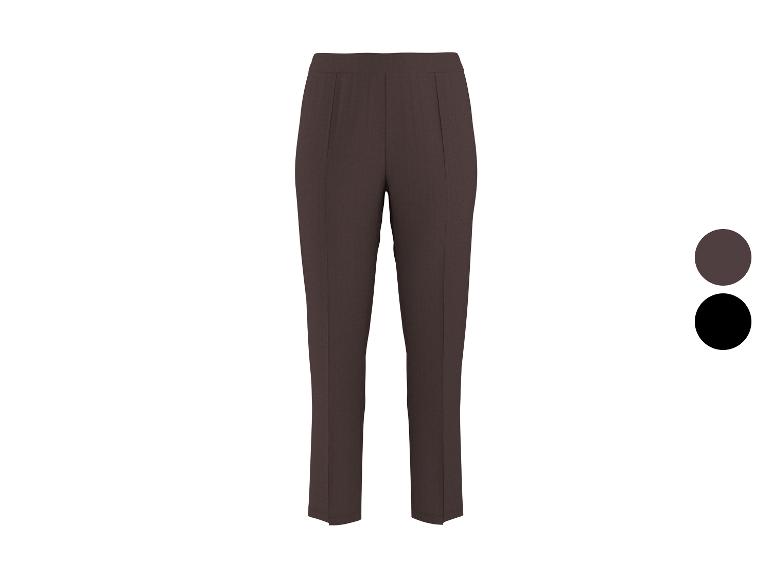 Dames bruine en zwarte broek met elastische tailleband