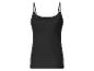 Zwarte camisole met spaghettibandjes, achterkant.