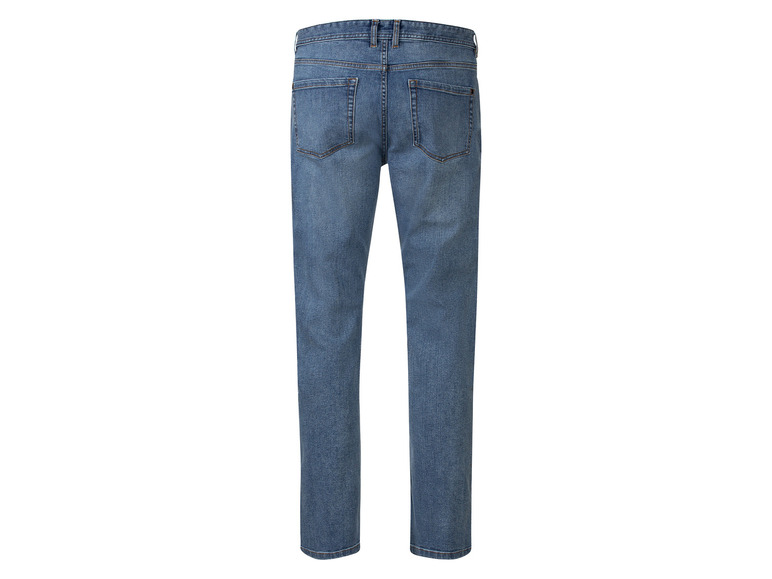 Een paar blauwe jeans voor heren.