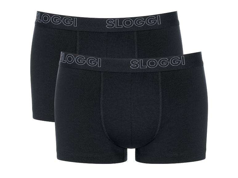 Twee zwarte Sloggi boxershorts.
