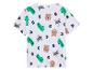 Kinder T-shirt met dierenprint (beren, wasberen, krokodillen) en letters.