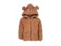 Bruin teddyfleece kinderjack met capuchon in de vorm van een beer