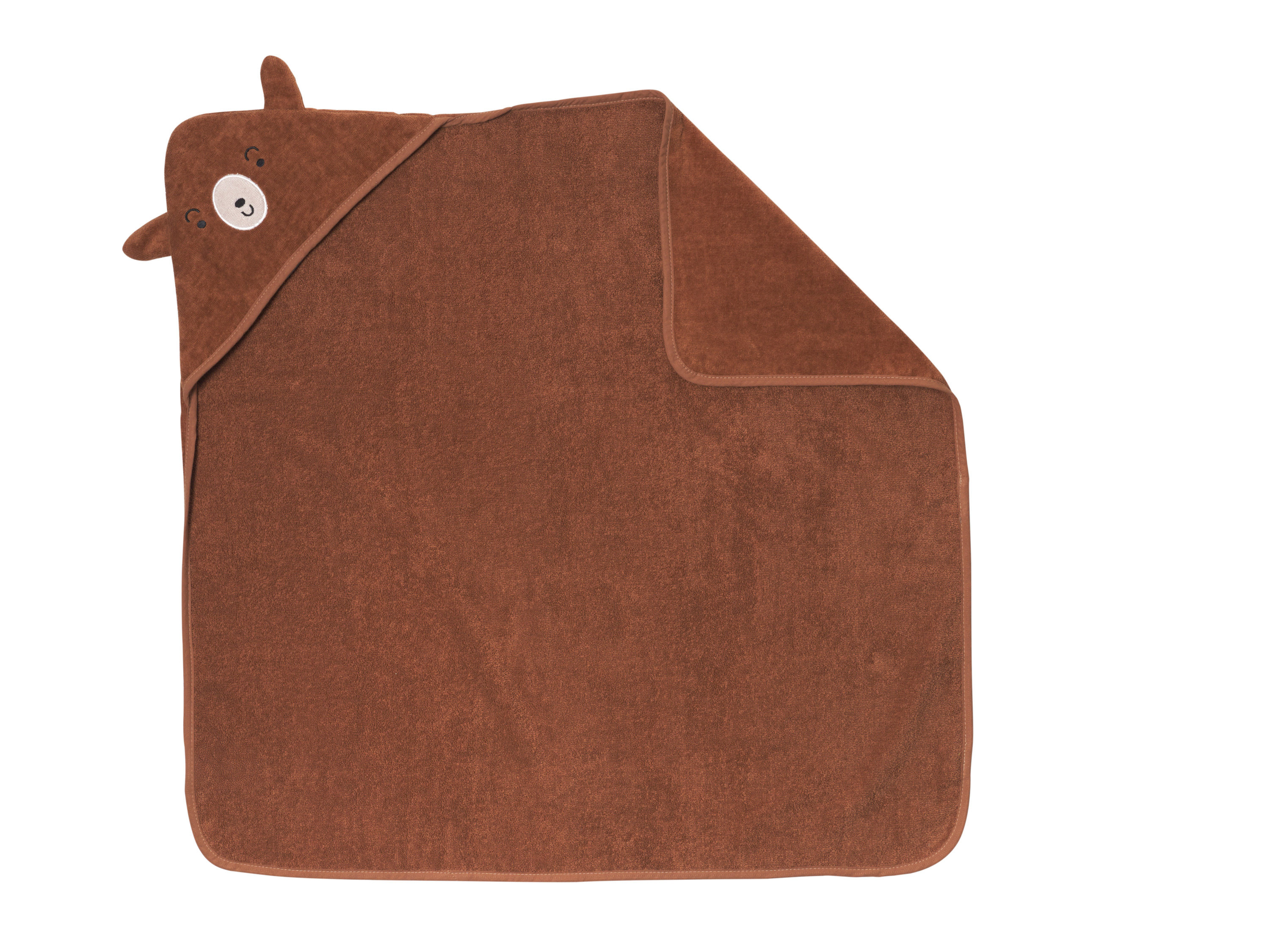 LUPILU Baby handdoek 85 x 85 cm, met capuchon (Bruin)