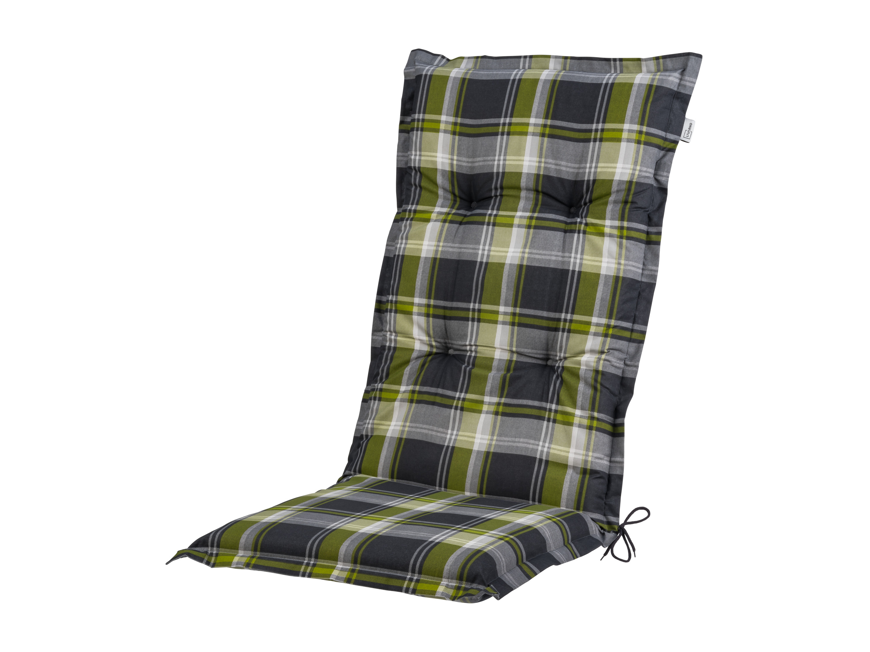 LIVARNO Tuinstoelkussen hoge rug Valencia/Miami 120 x 50 cm (Groen/geruit)