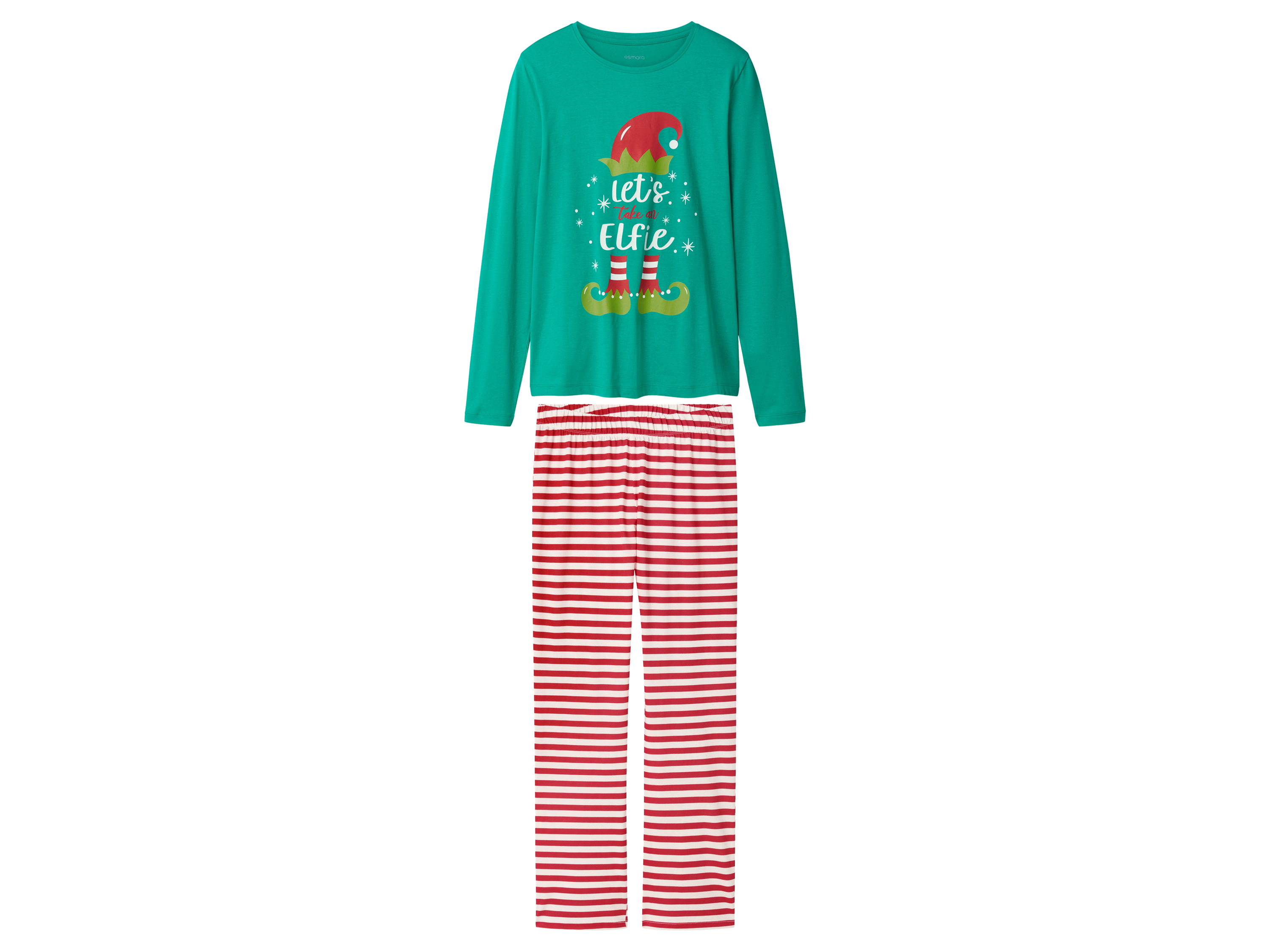 esmara Dames kerstpyjama (Groen/rood, S (36/38)) afbeelding
