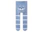 Blauwe baby leggings met witte strepen en een fox print