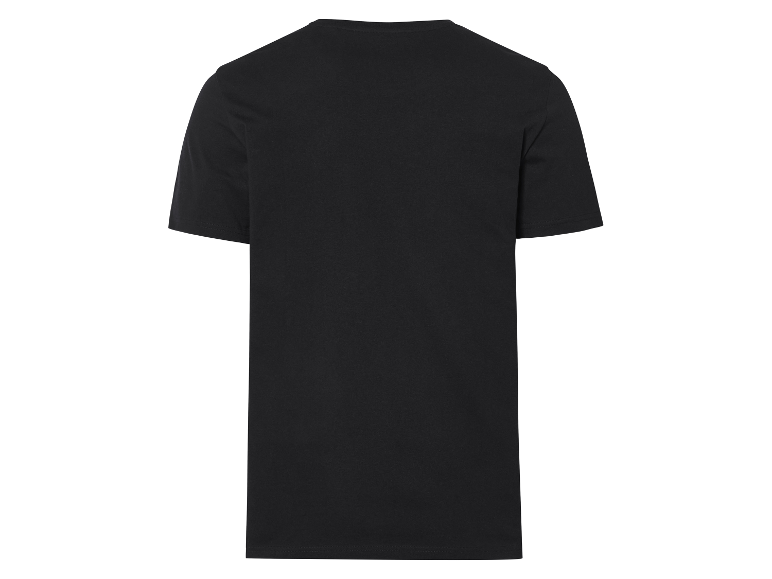 Zwart t-shirt met korte mouwen.