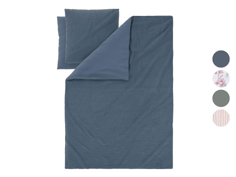 Blauw gestreept dekbedovertrek en kussensloop set met kleuropties.