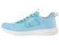 Lichte blauwe sportschoenen met witte zool.